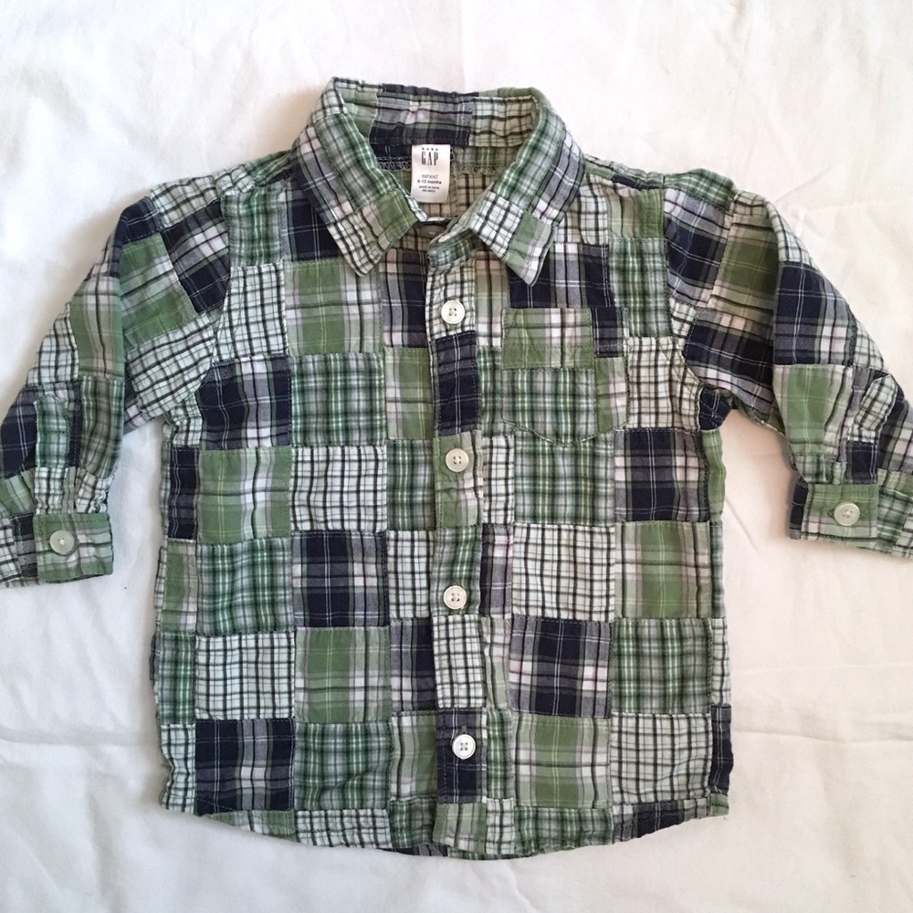 Baby Gap Plaid Patchwork Button Down Shirt